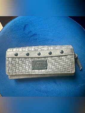 Vans Silver Woven Studded Clutch Wallet